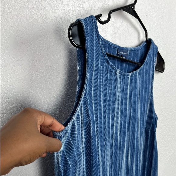 Pure Jill Indigo Women’s Navy Striped Sleeveless Midi Casual Dress Sz SP - Picture 9 of 9